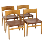 Set de 4 chaises en cuir, John Vedel-Rieper, Erhard Rasmussen, Danemark, 1960