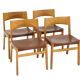Set de 4 chaises en cuir, John Vedel-Rieper, Erhard Rasmussen, Danemark, 1960
