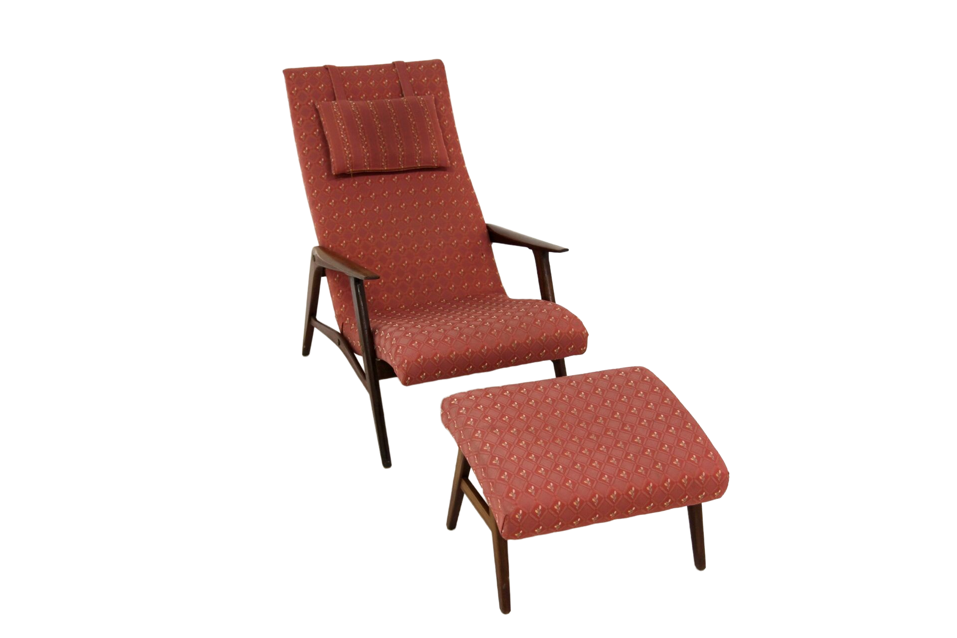 Scandinavian teak armchair & footrest, Sweden, 1960
