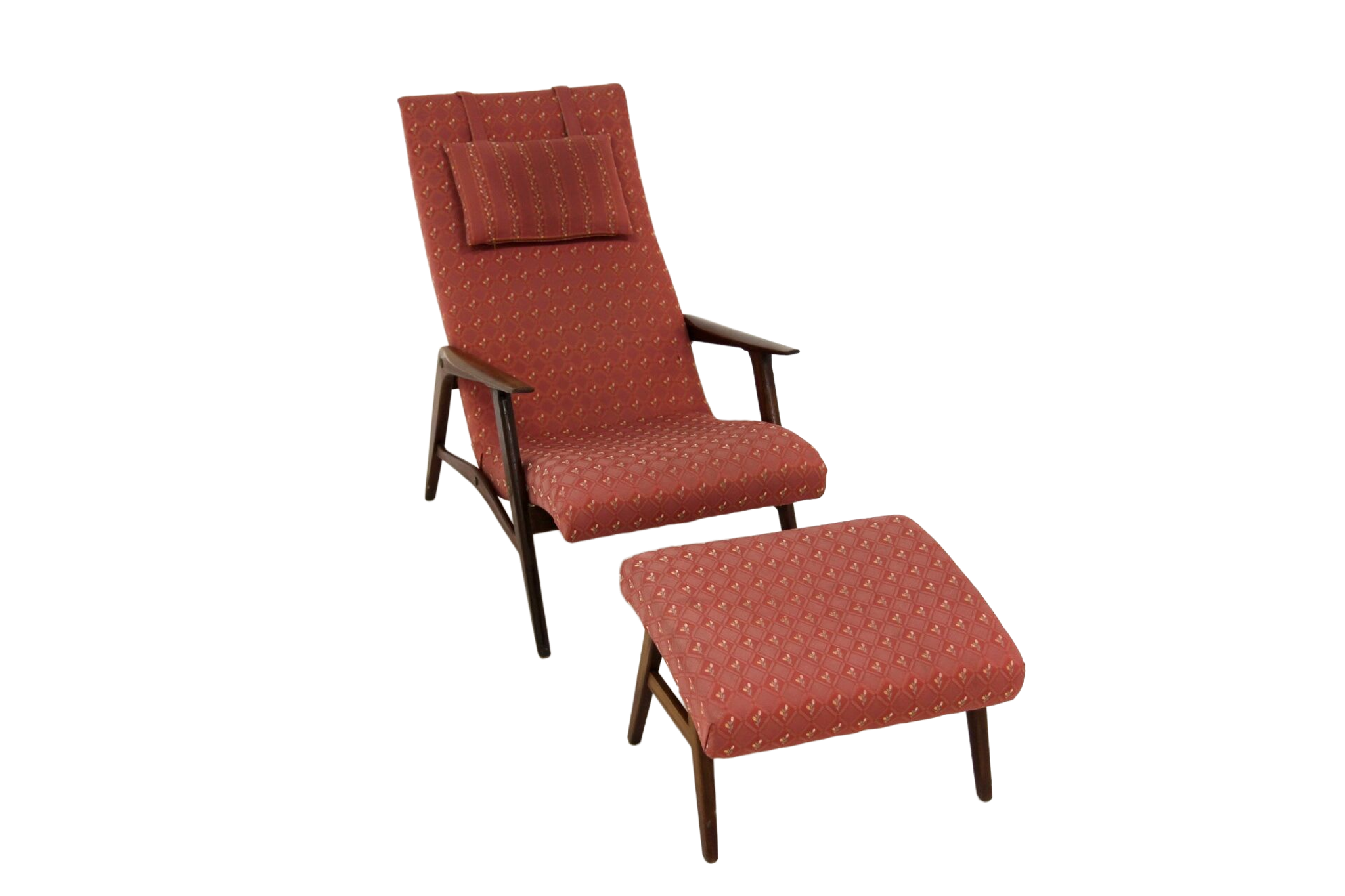 Fauteuil et repose-pied scandinave en teck, Suède, 1960