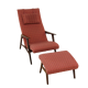 Scandinavian teak armchair & footrest, Sweden, 1960