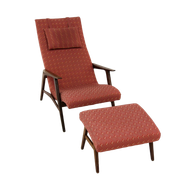 Fauteuil et repose-pied scandinave en teck, Suède, 1960