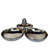 Silver metal serving dish