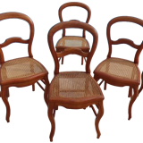 6 louis Philippe style chairs in solid wood merisier