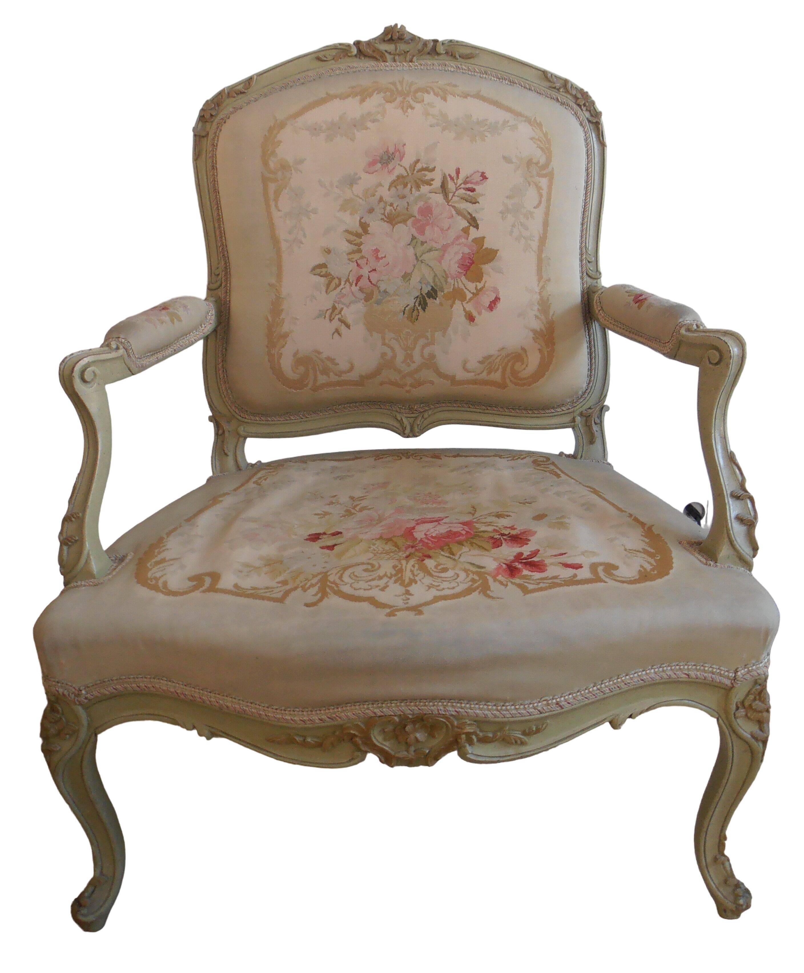 Armchair Louis XV period stamped old 18th century