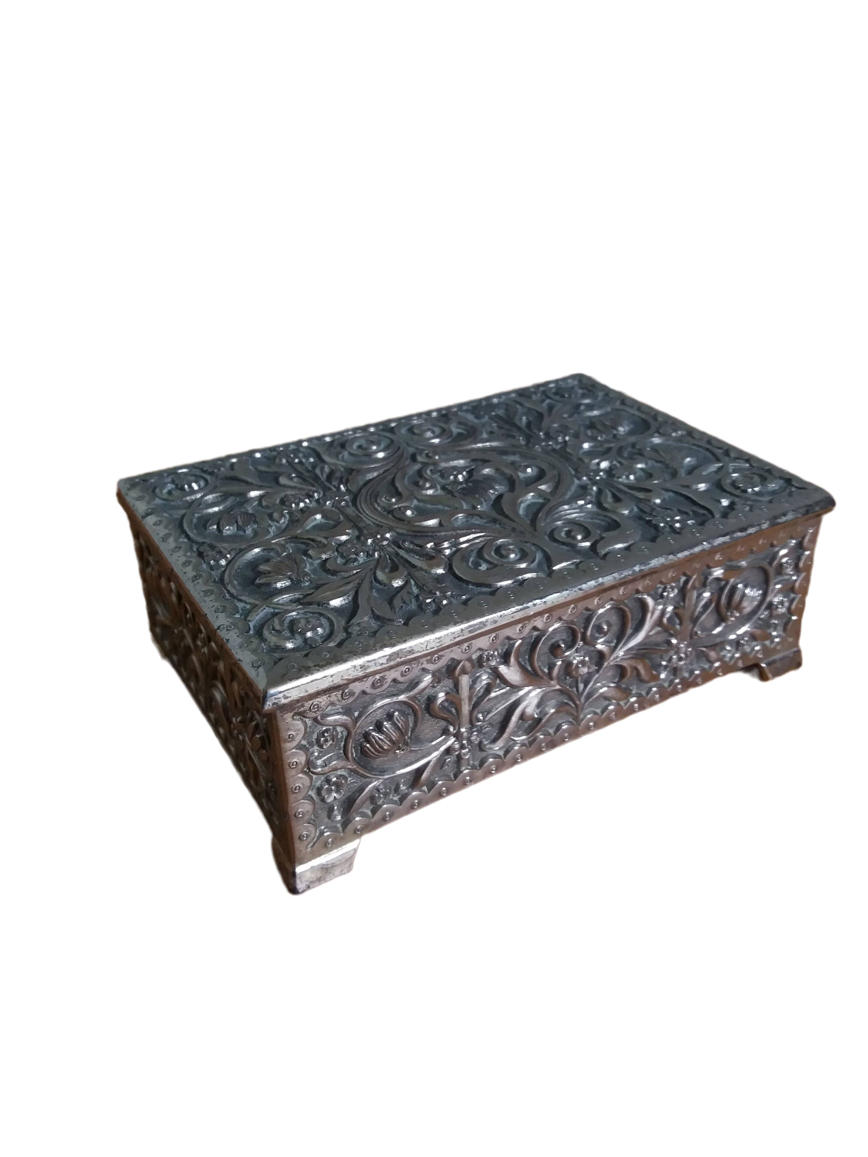 Silver plated jewelry box