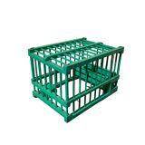 Vintage bird cage in green wood retro paint