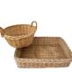 Duo of baskets in braided rattan