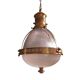 Holophane pendant lamp in prismatic glass and brass, 1920s-30s