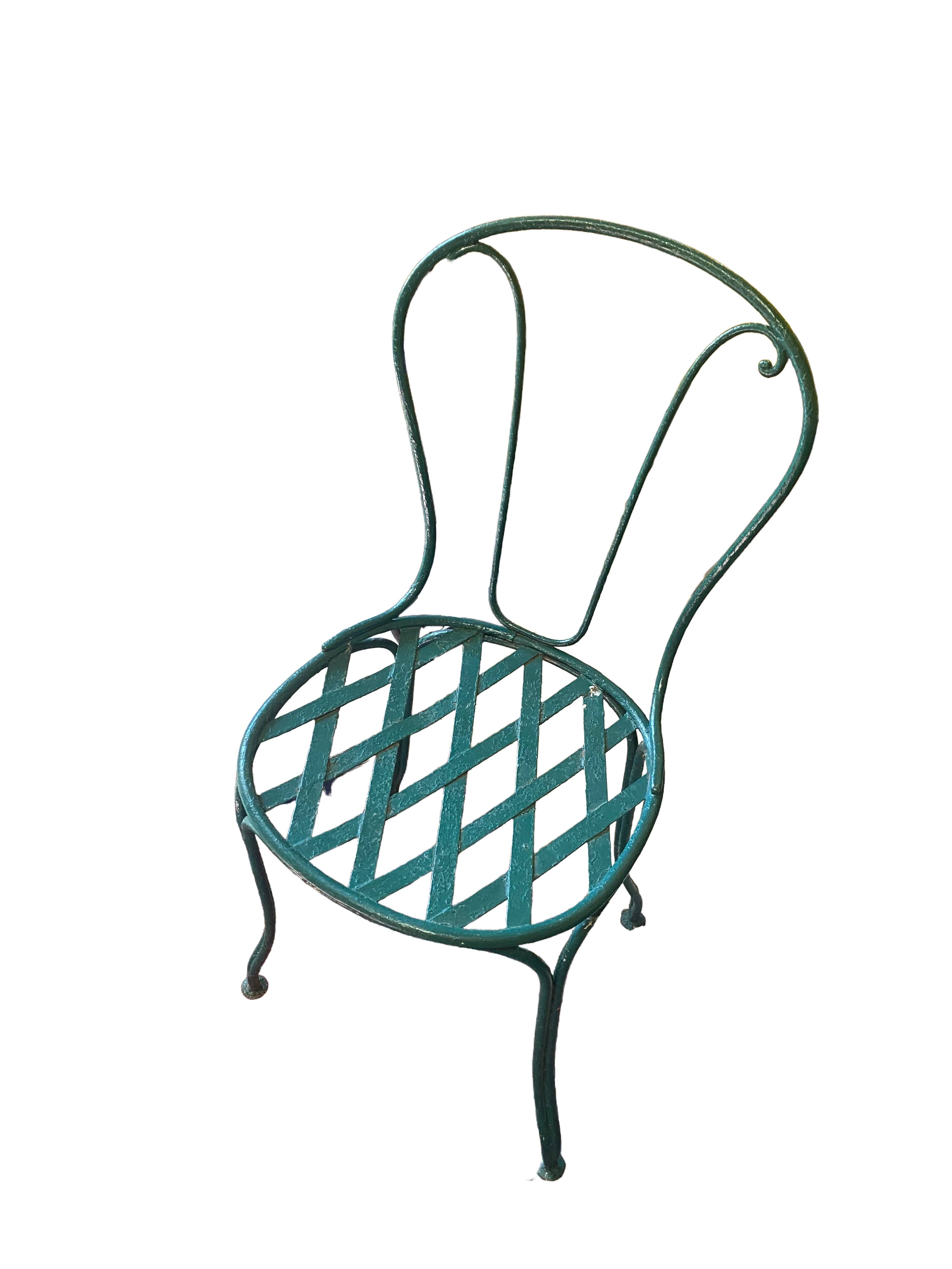 Chaise de jardin en fer forgé 19s