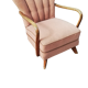 Fauteuil vintage tissu beige