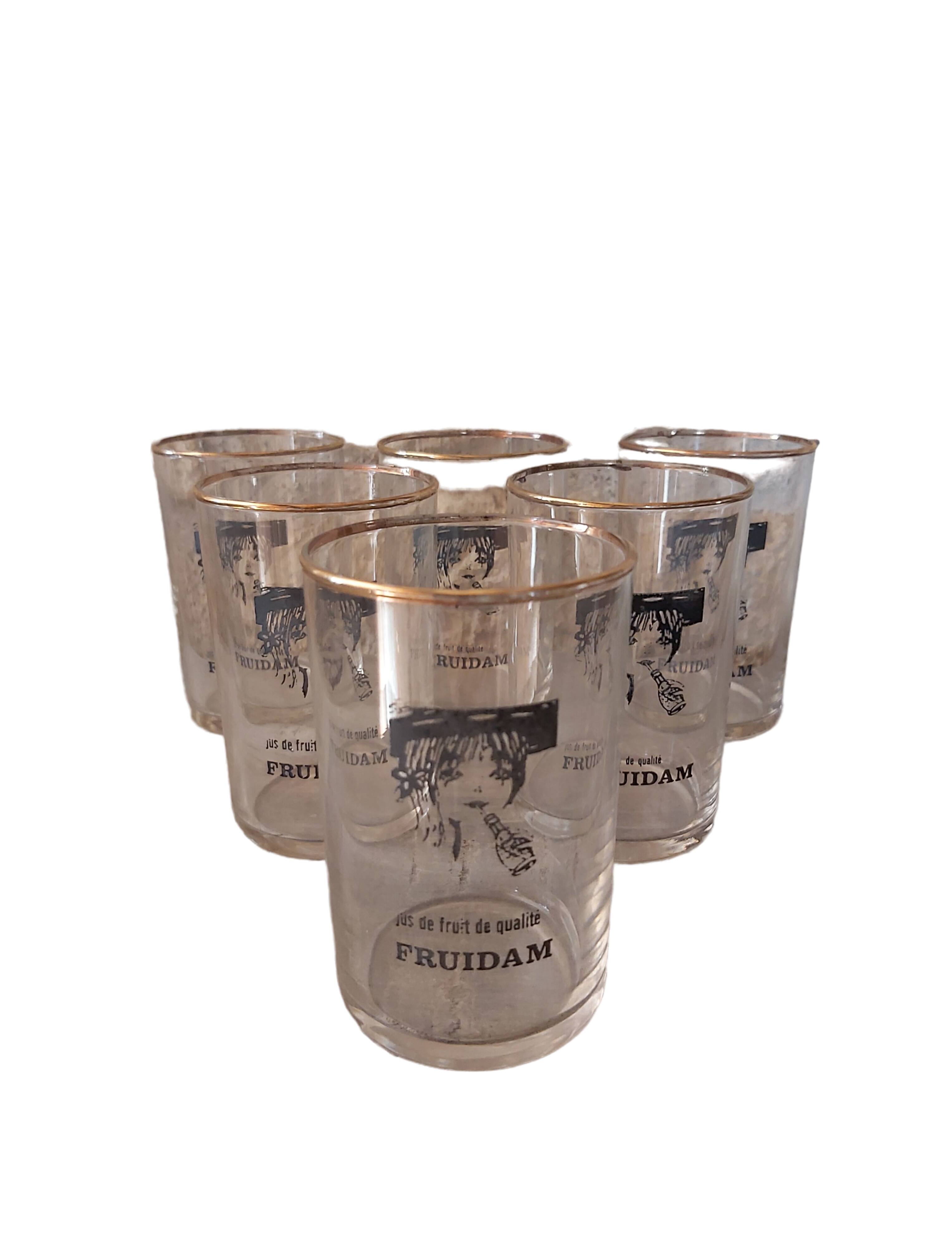 Set of 6 fruidam fruit juice glasses