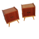 Pair of vintage wooden bedside tables 2 tones