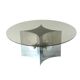 Modern Italian Coffe Table with Smoked Glass Top & Chromed Lamp, 1970's
