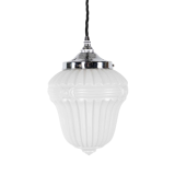 Ornate moulded art deco opaline pendant lamp
