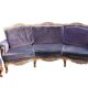 Canapé Voltaire arrondi velours violet