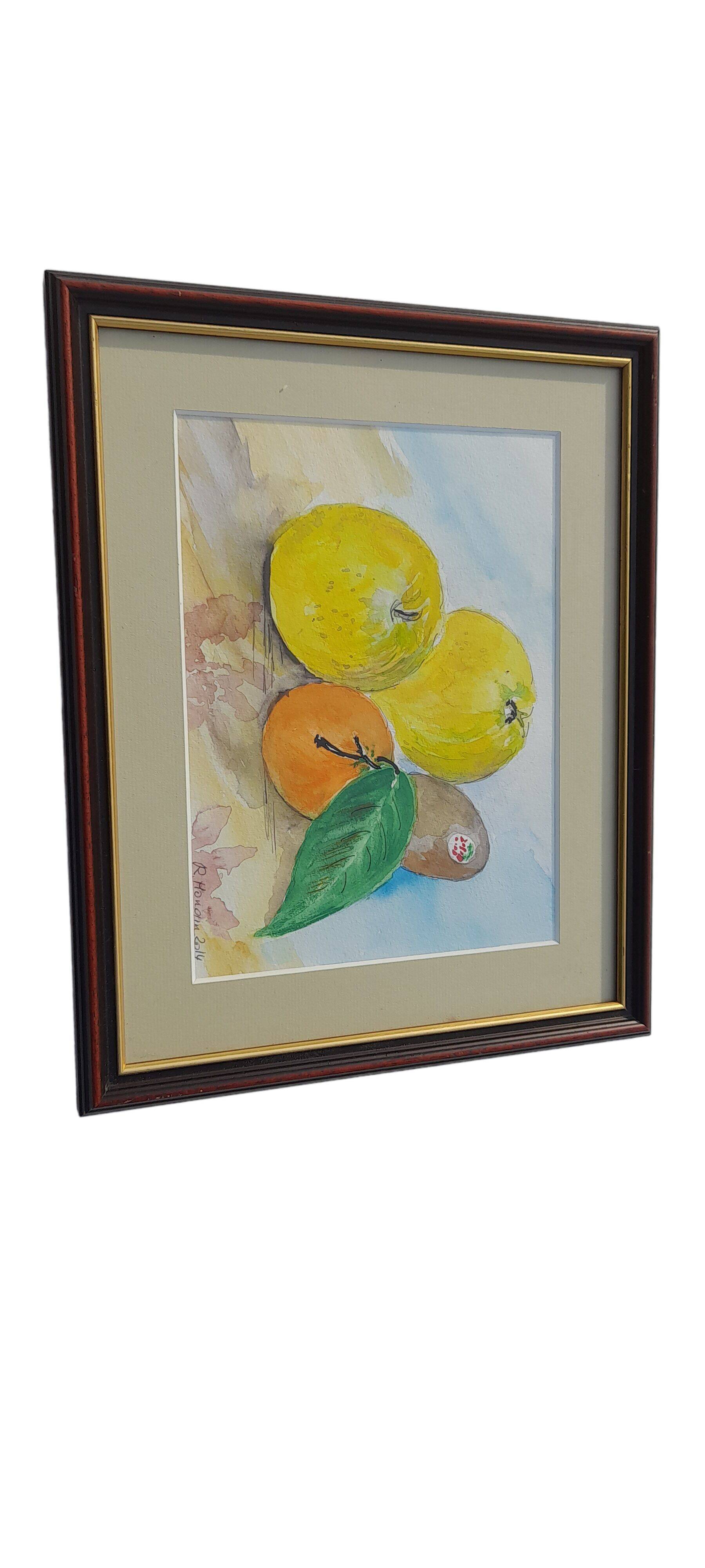 Still life framed under glass signed R. Honain33 X 27 cm