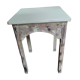 Solid wood stool seat square feet patinated