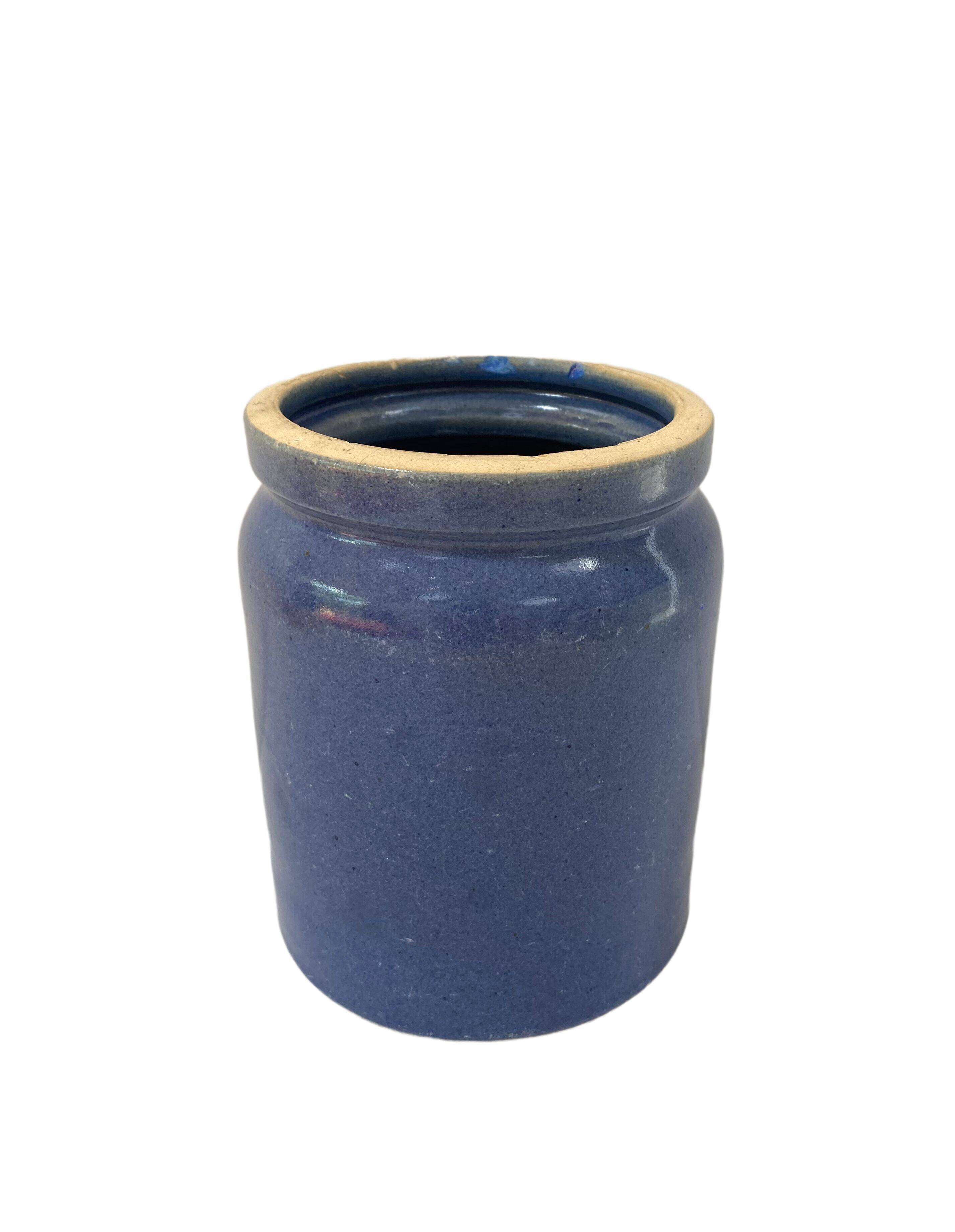 Blue pot in glazed stoneware - Bourdon Frères Paris