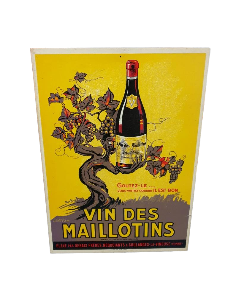 Old advertising of Bistrot - Advertising poster Vin des Maillotins