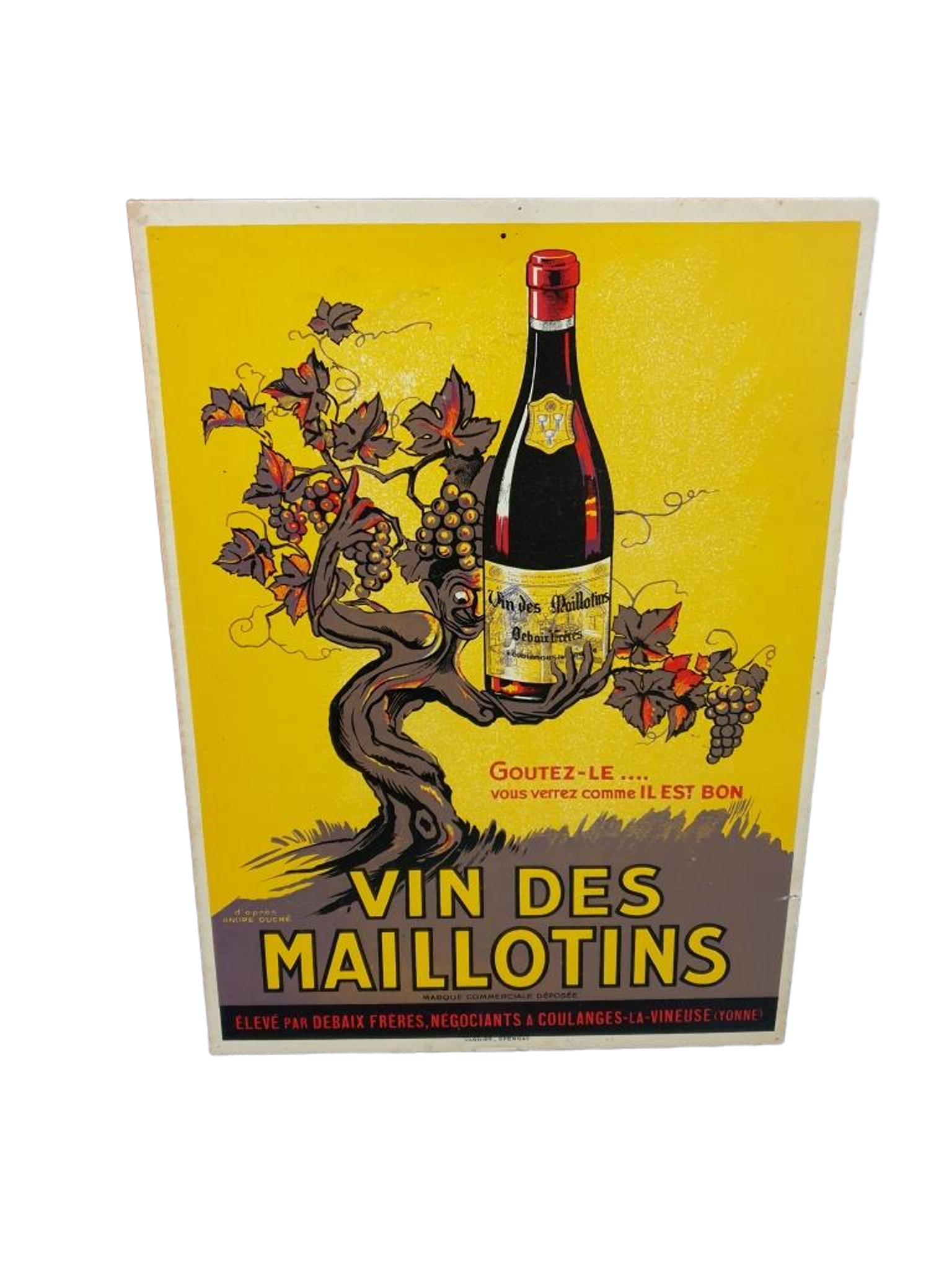 Old advertising of Bistrot - Advertising poster Vin des Maillotins