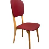 Chaise skaï rouge années 60