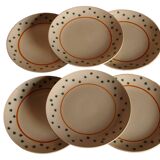 Lot de 6 asiettes Gien modéle Constellation création millefleurs