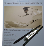 Affiche sur carton "Telemark an  exhibition of winter sport and alpine artefacts"