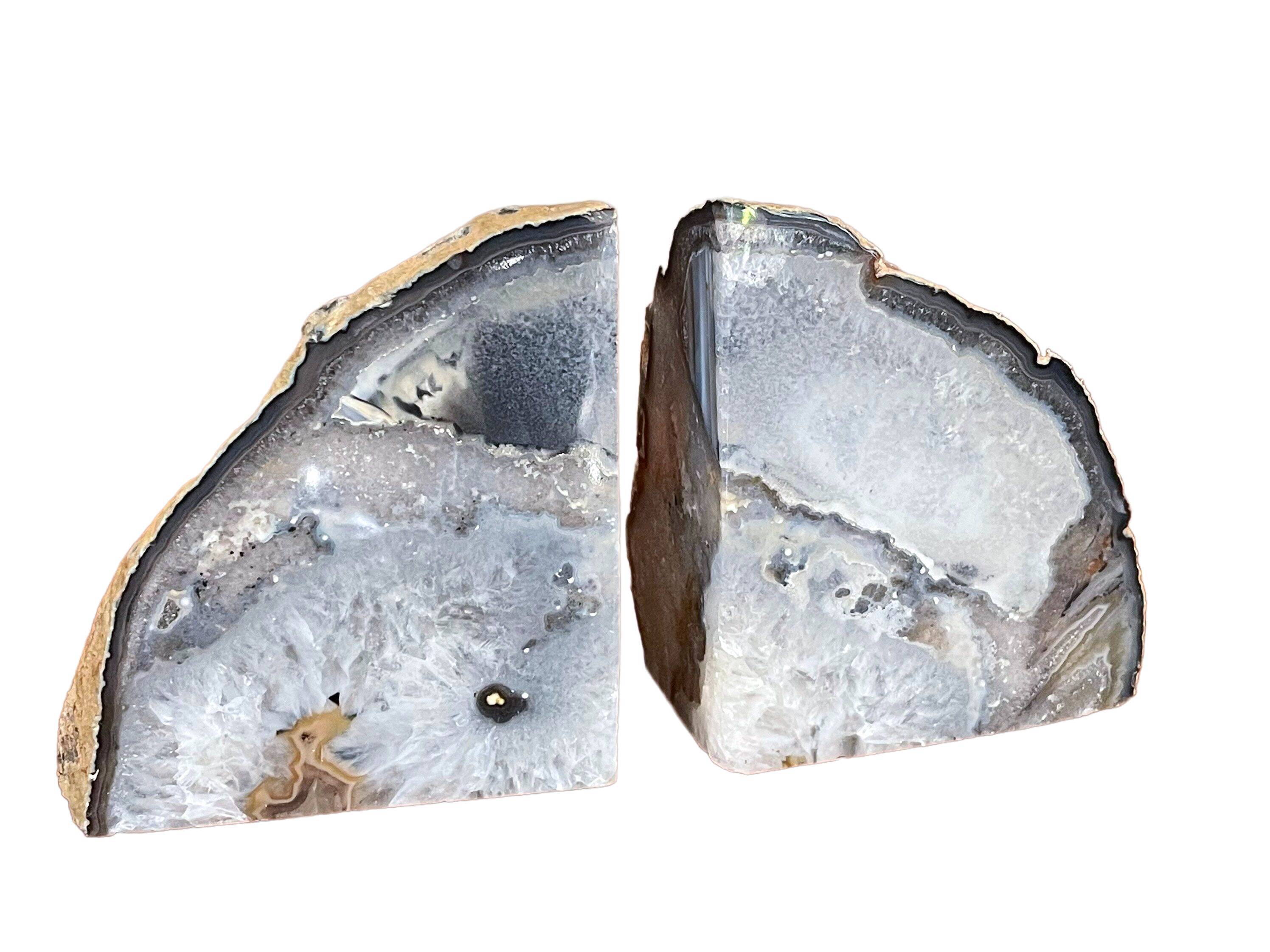 Paire de serre-livres en agate