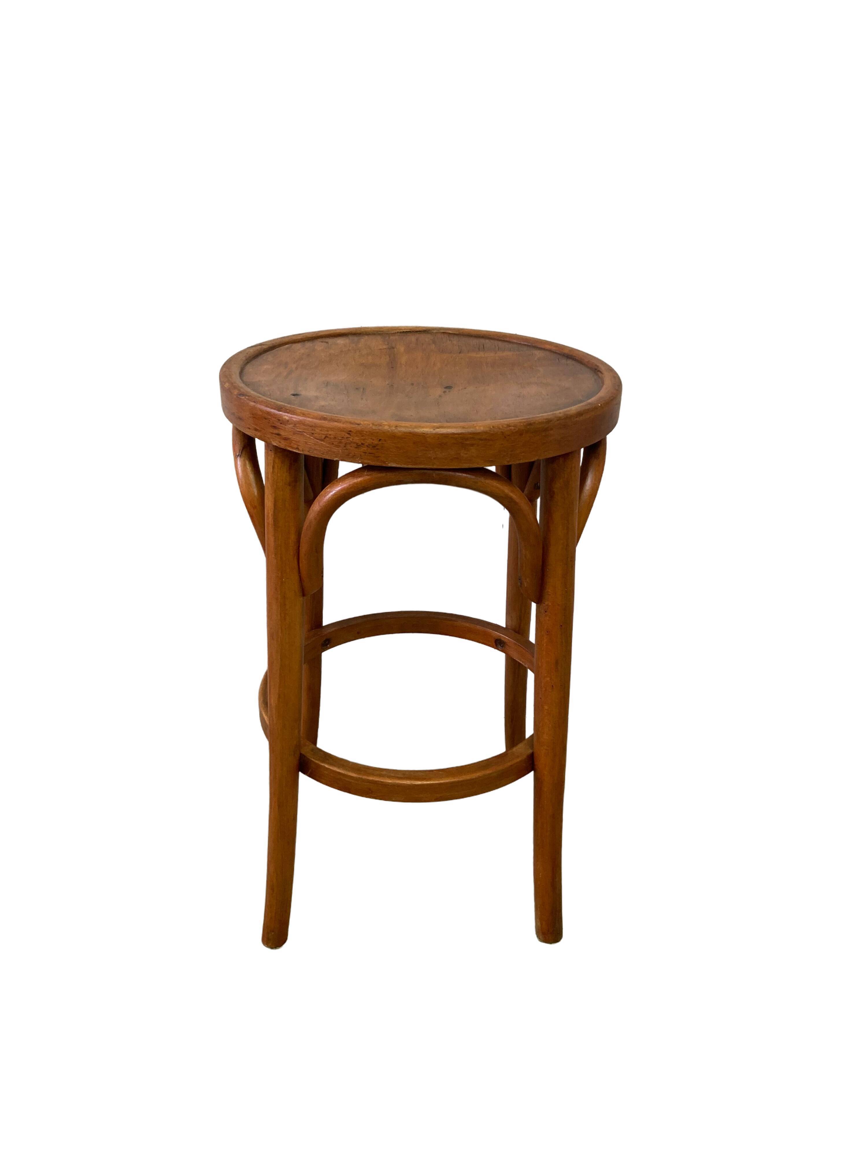 Curved wooden stool