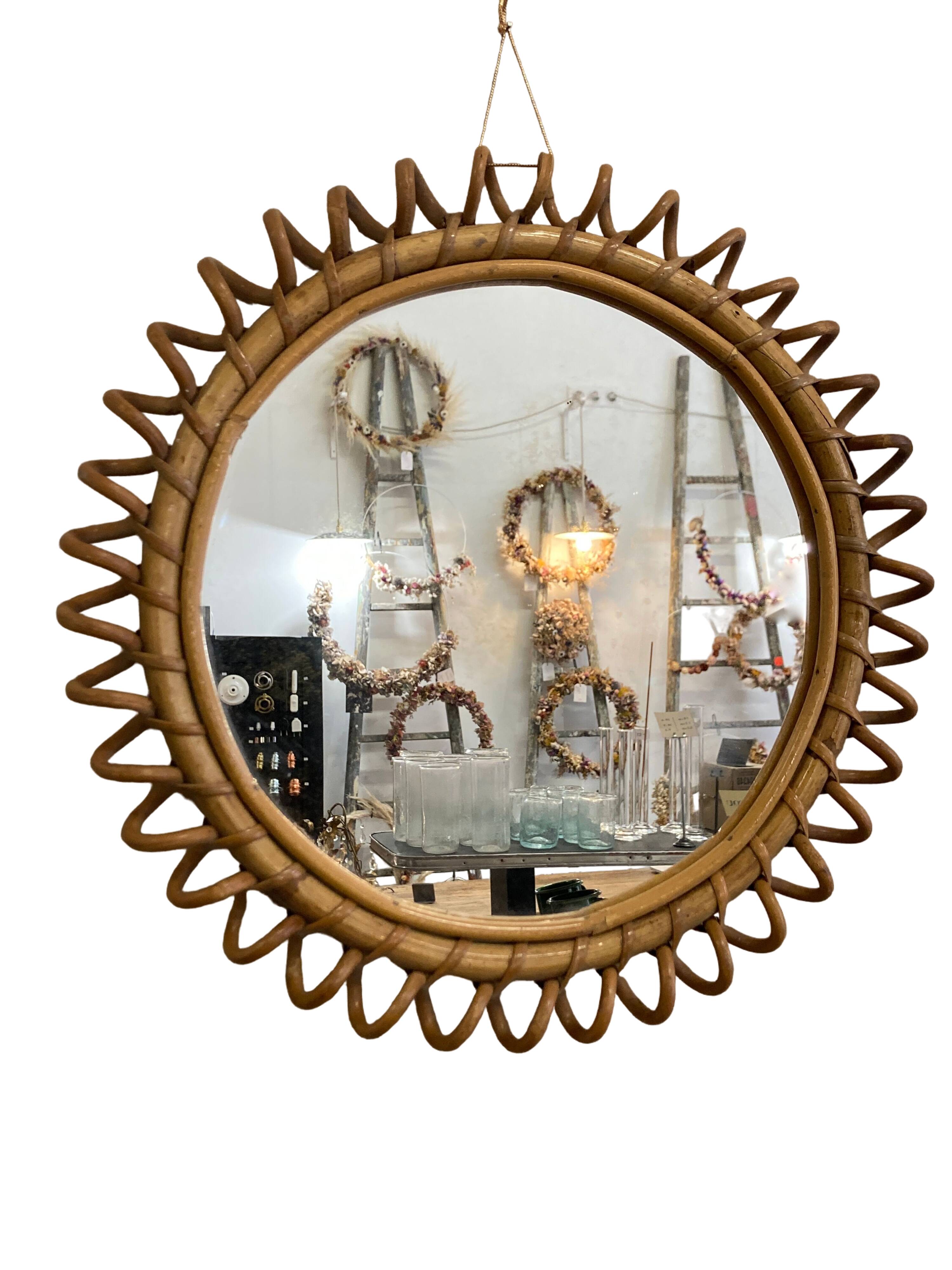Rattan mirror 40cm