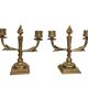 Pair of candle holders in gilded bronze nineteenth century