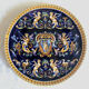 Gien Renaissance cake pie dish blue background 1971/1984