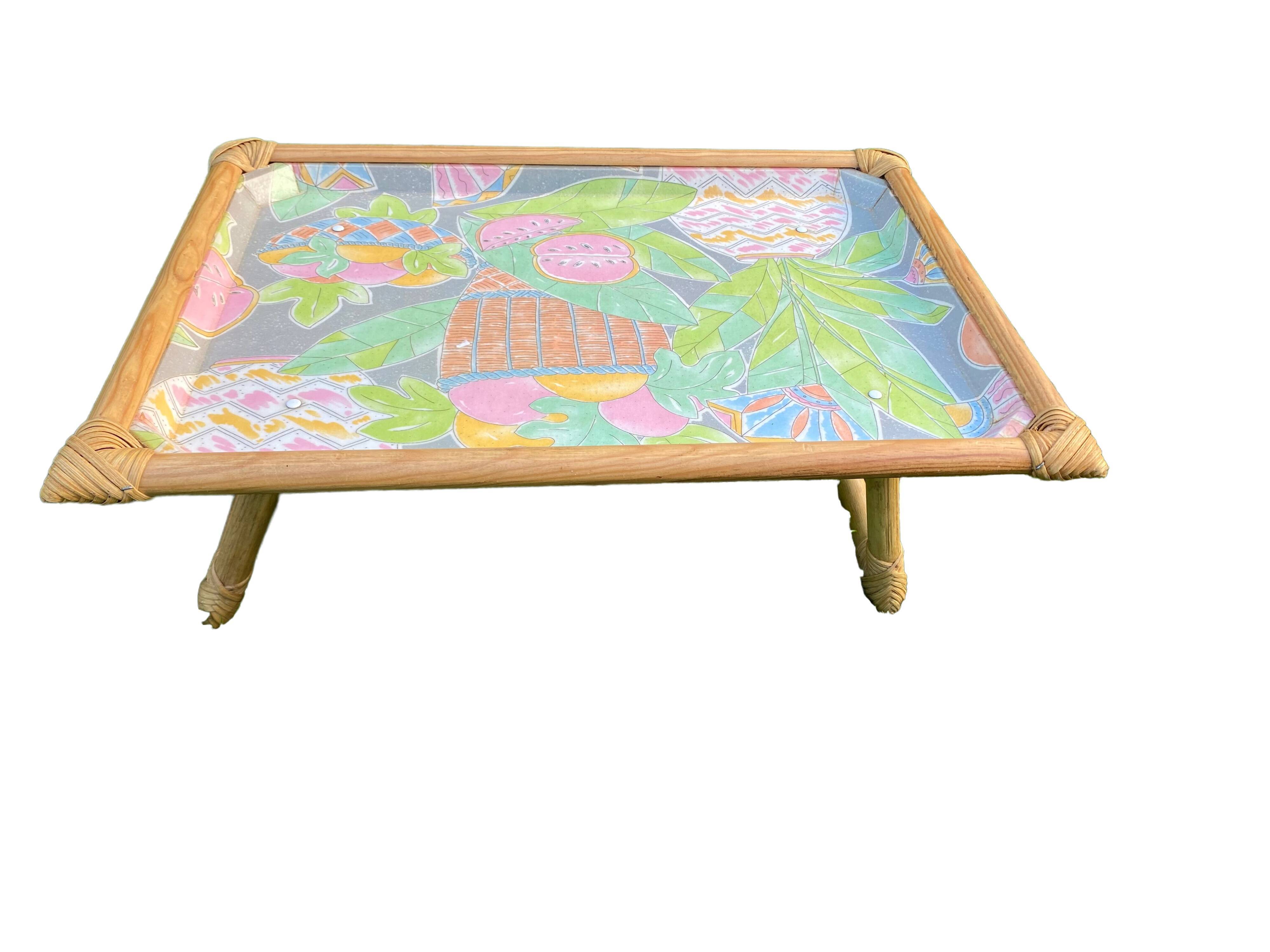 Breakfast tray on vintage stand