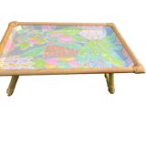 Breakfast tray on vintage stand