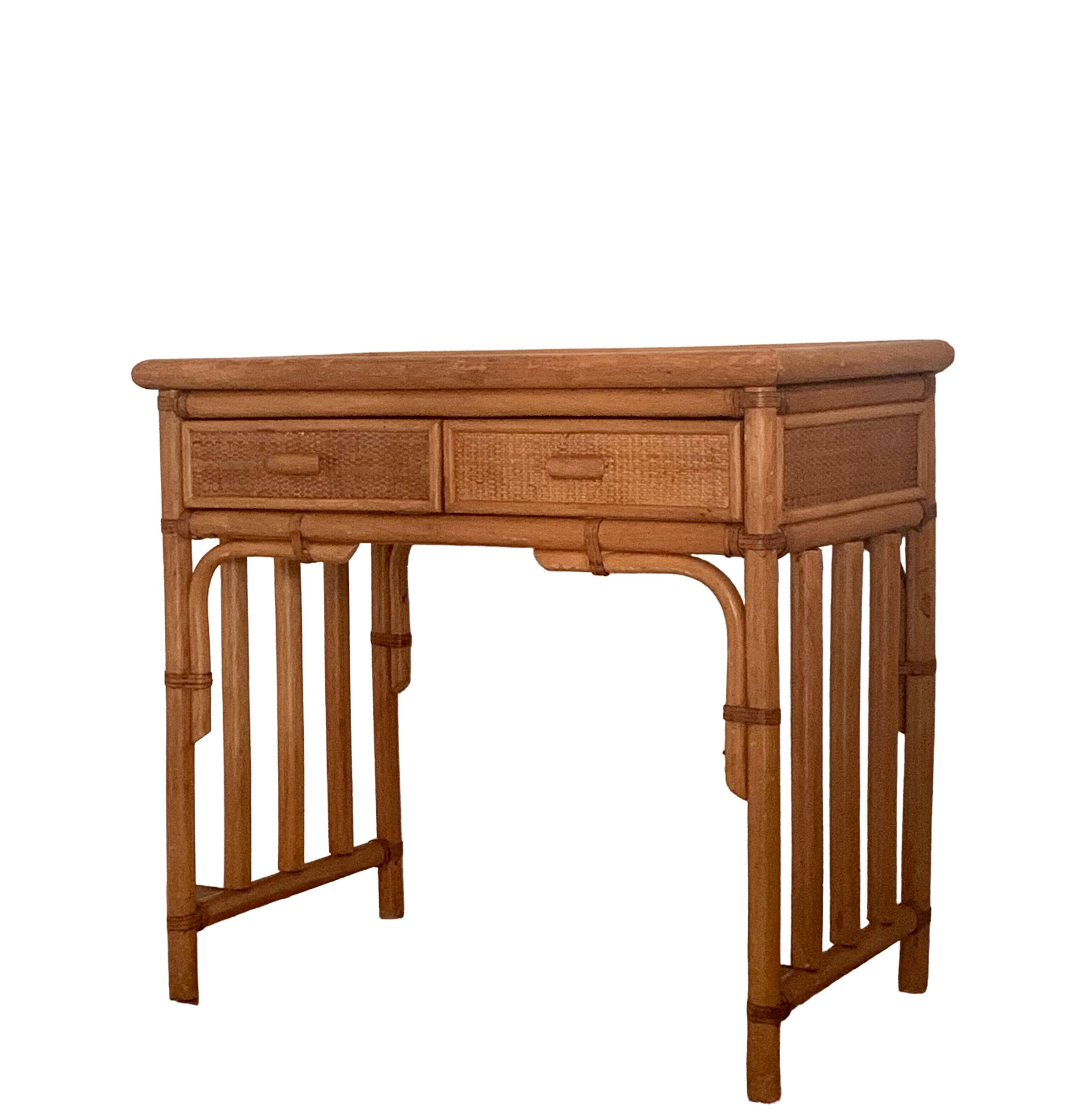 Vintage rattan dressing table