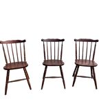 3 chaises bistrot style “menuet” Baumann années 1970 en hêtre bois ancien vintage legrand design