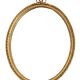 Golden oval mirror 32x44cm