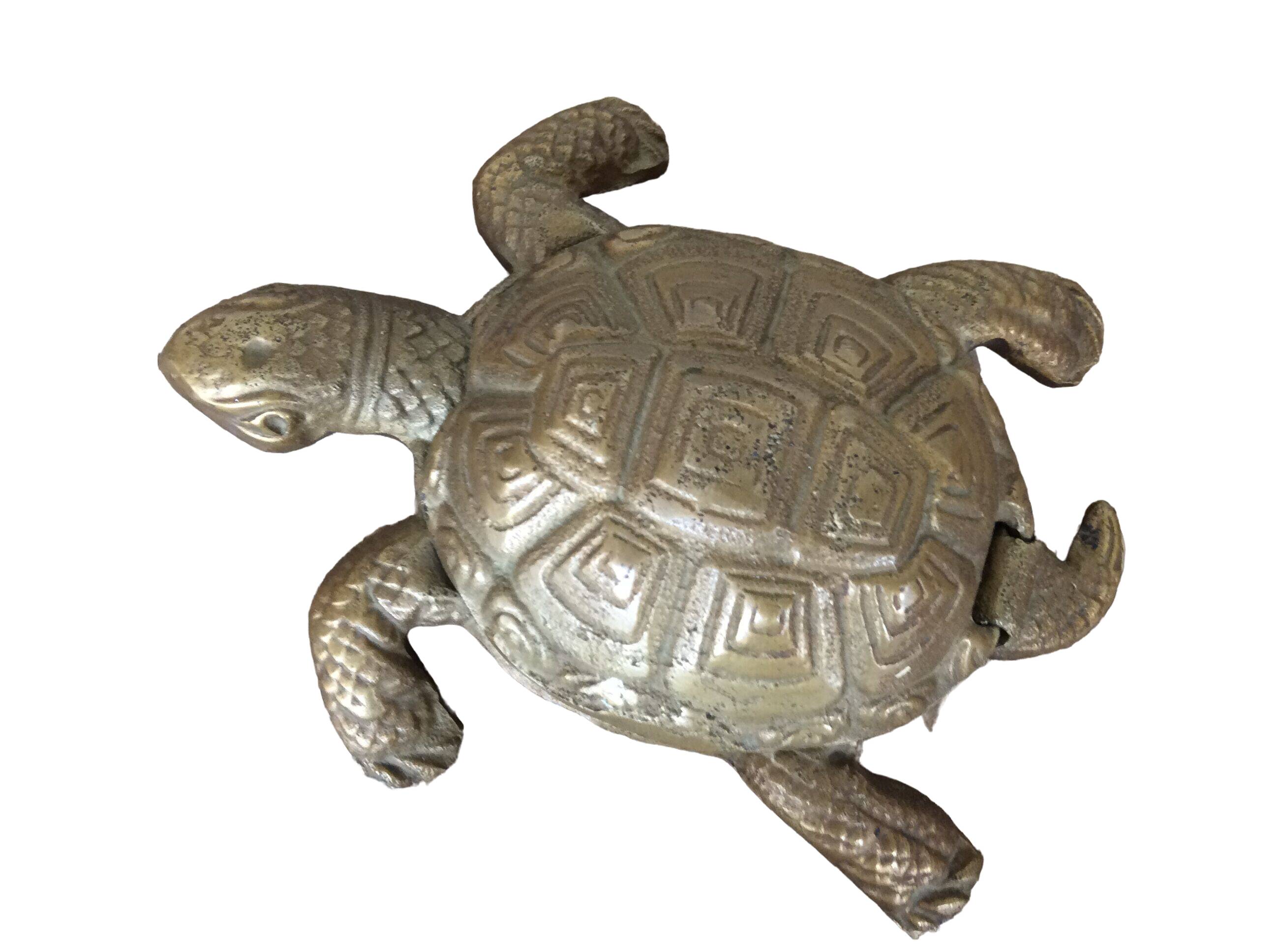 Golden metal turtle