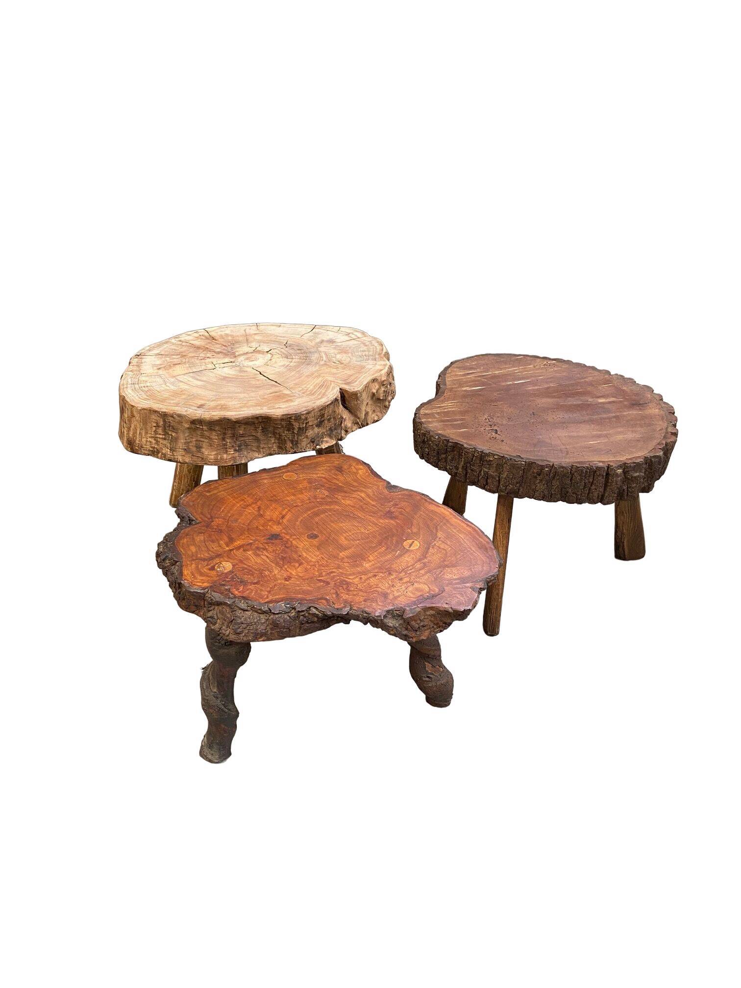 Set de 3 tables basses brutalistes