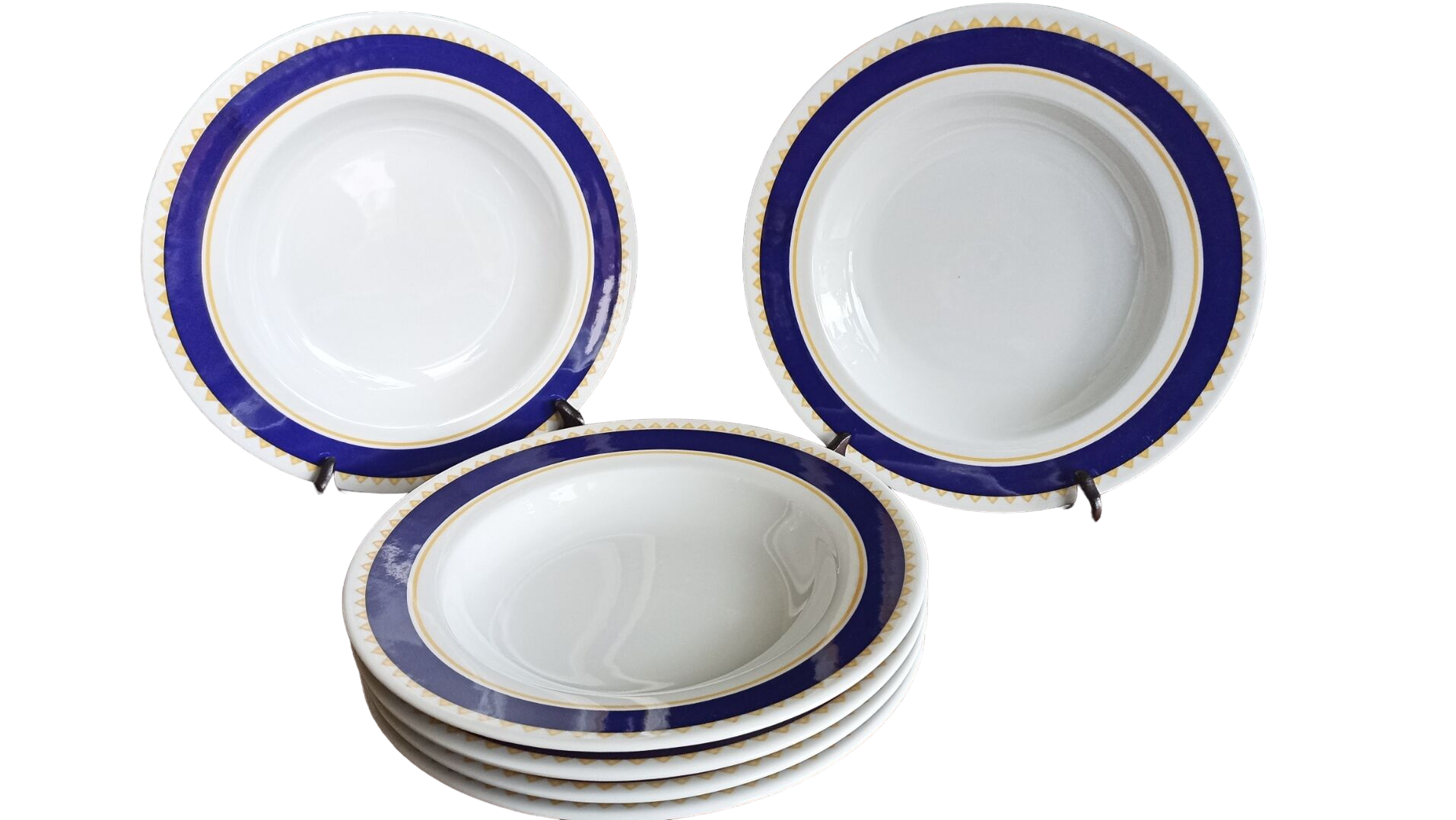 6 hollow / pasta plates by Saturnia porcelain