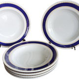 6 assiettes creuses à pâtes par Saturnia en porcelaine
