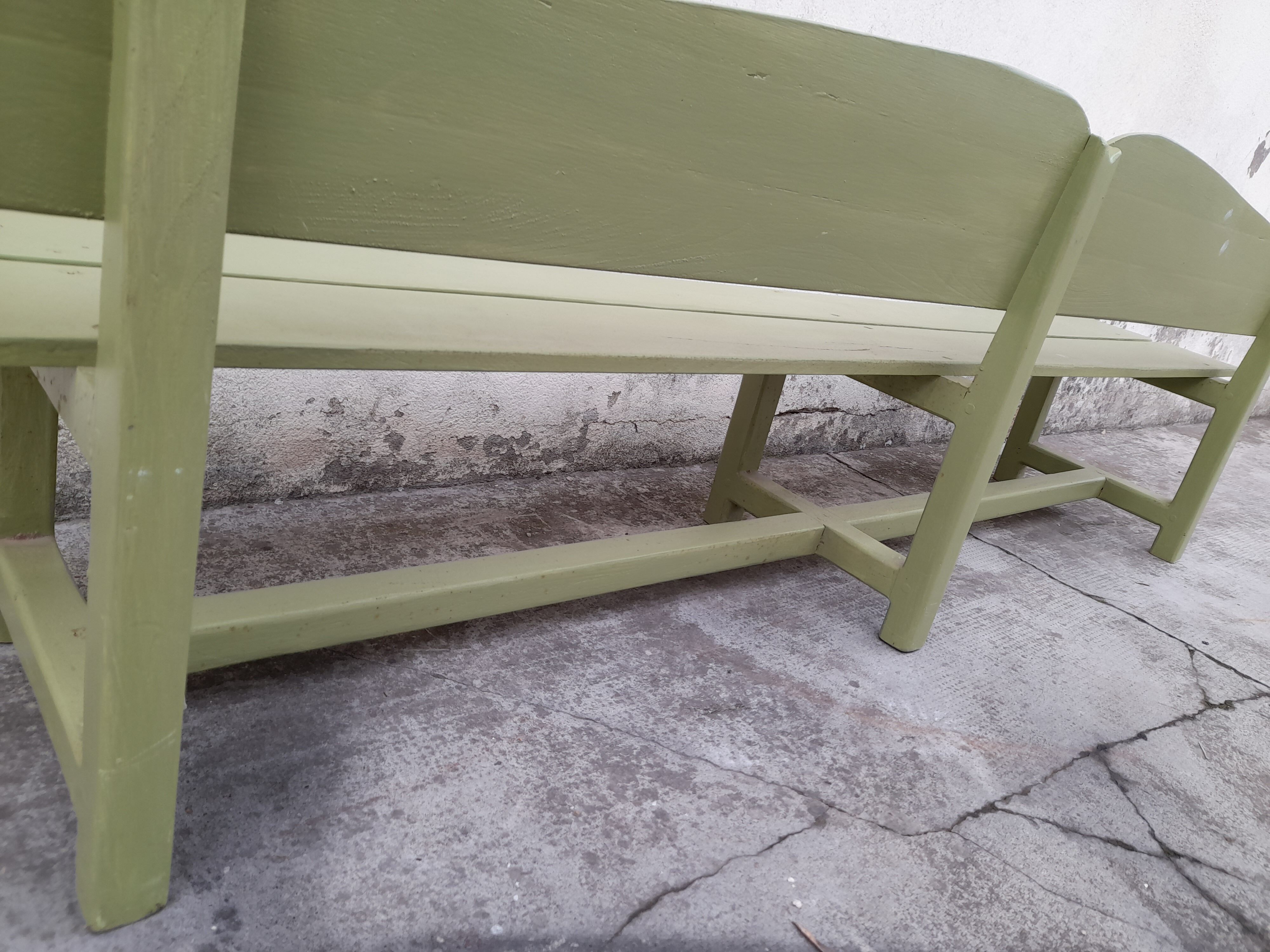 Old vintage school child bench
