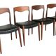Set of 4 Scandinavian teak chairs brand NF Ameublement - 1960