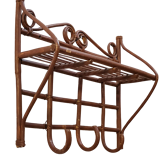 Rattan wall coat rack
