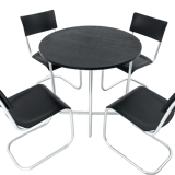 Dining table set table and 4 chairs by Mart Stam, Poland, 1930s