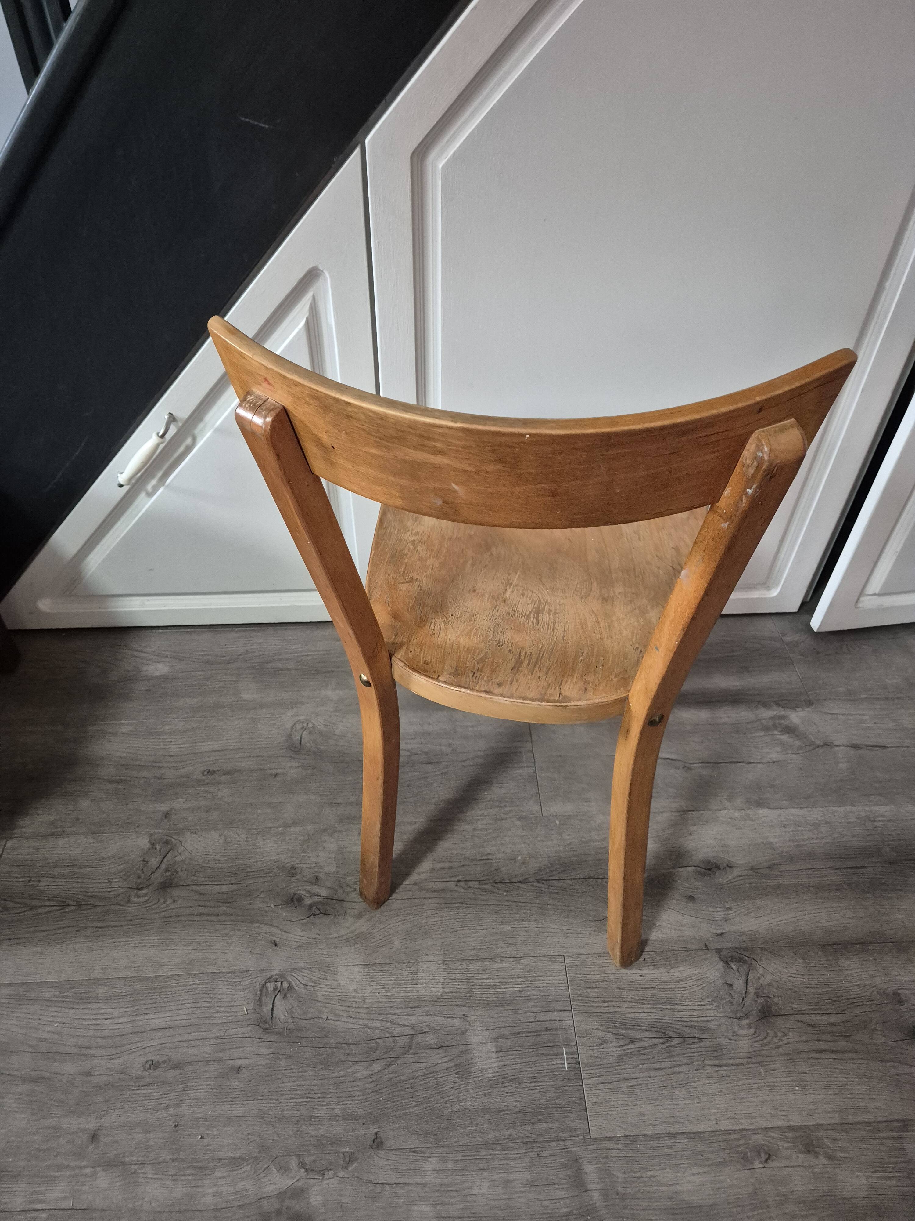 vintage wooden bistro chair