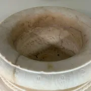 Neoclassical basin in white Carrara marble, Italy, late 18th to early 19th century.