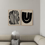 Pair of giclee prints, abstract wall art set of two, 50x70cm