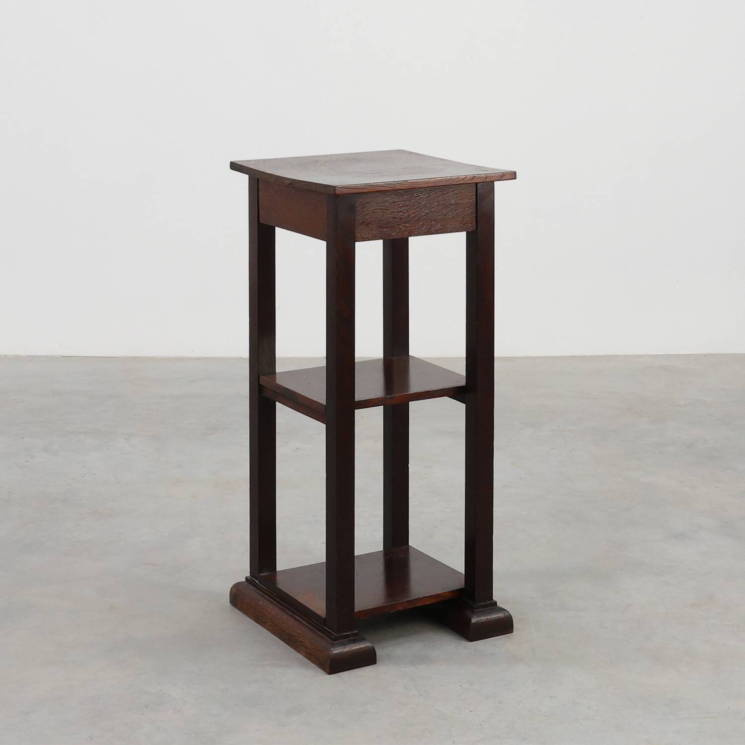 Art Deco dark oak pedestal, Belgium 1920s
